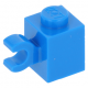 LEGO kocka 1x1 egy oldalán vízszintes fogóval, kék (60476)